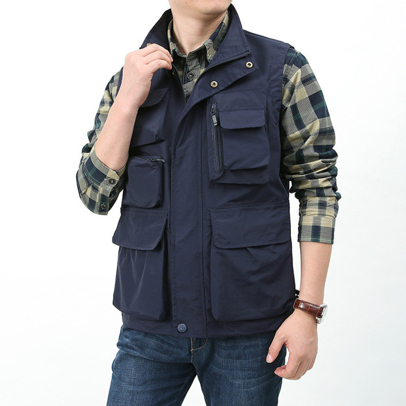 Vezeni prsluk Ribarska odjeća Radna taktička vojna proljetna muška ljetna muška mrežasta jakna bez rukava s više džepova Kaput