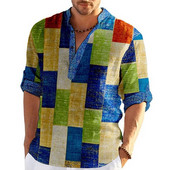 Muške majice s 3D prugastim grafičkim printom dugih rukava Proljeće Jesen Ležerna samostojeća kragna Muška odjeća Majice