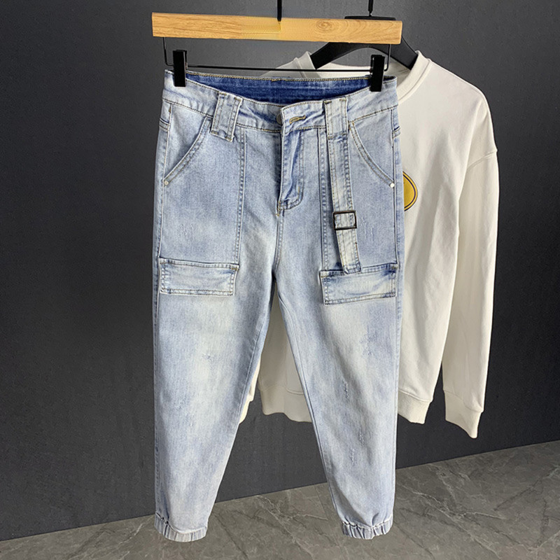 Nove harem jeans muške vintage isprane svijetloplave traper hlače Hip hop široke harem hlače muške široke traper hlače traper hlače