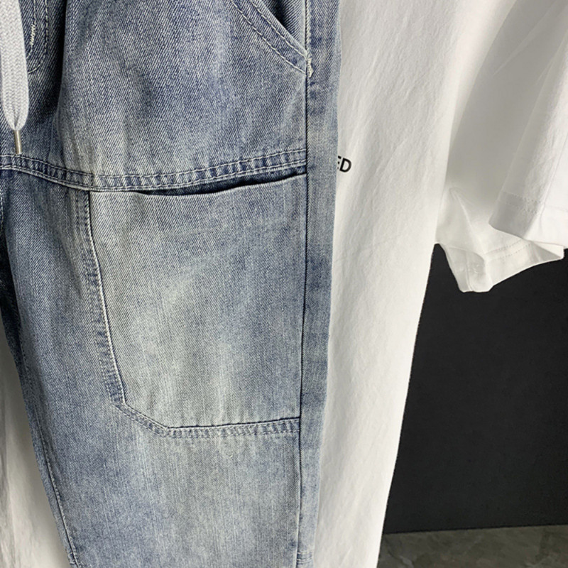 Nove harem jeans muške vintage isprane svijetloplave traper hlače Hip hop široke harem hlače muške široke traper hlače traper hlače