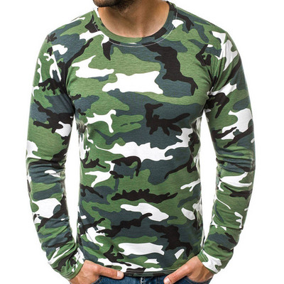 3D kamuflaažiga graafilise trükiga pikkade varrukatega T-särgid meestele Kevad-sügis spordisärgid, meeste vabaaja särgid