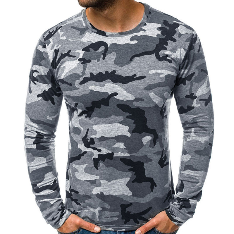 3D kamuflaažiga graafilise trükiga pikkade varrukatega T-särgid meestele Kevad-sügis spordisärgid, meeste vabaaja särgid