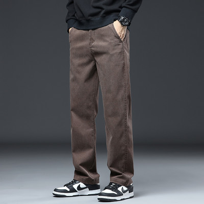 2023. Nove zimske visokokvalitetne traperice od meke liocel tkanine, muške široke ravne debele traper hlače s elastičnim strukom, muške velike veličine 5XL