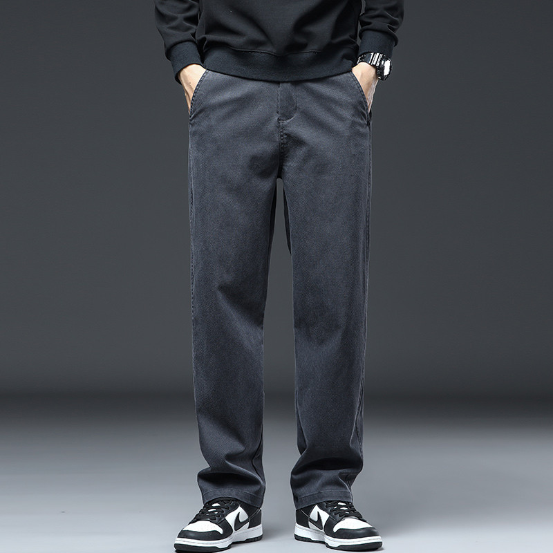 2023. Nove zimske visokokvalitetne traperice od meke liocel tkanine, muške široke ravne debele traper hlače s elastičnim strukom, muške velike veličine 5XL