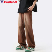 American Jeans muške modne jesenske i zimske vintage hlače ravne široke hlače širokih nogavica Streetwear pantalon homme