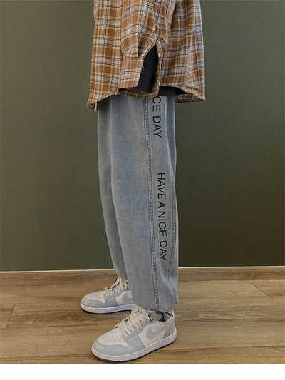 Proljeće Ljeto Crne Plave široke traperice Muškarci Streetwear Denim Joggers Ležerne pamučne harem hlače Jeans Hlače jogger jeans muške