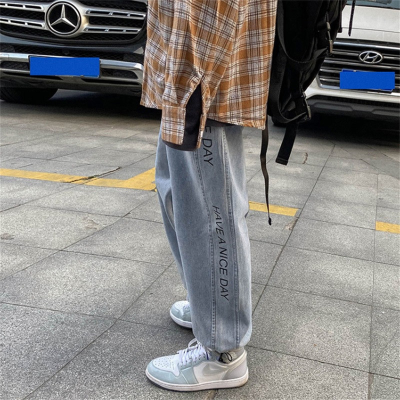 Proljeće Ljeto Crne Plave široke traperice Muškarci Streetwear Denim Joggers Ležerne pamučne harem hlače Jeans Hlače jogger jeans muške