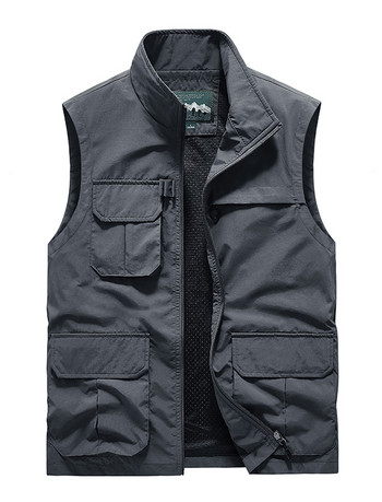 Spring MAN VEST Ανδρικά ρούχα εργασίας με πολλές τσέπες Ανδρικά ρούχα κυνηγιού Δωρεάν αποστολή Denim Tactical Military Summer Mesh Fishing