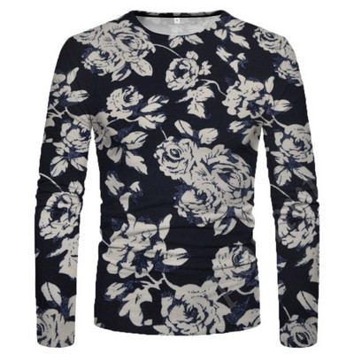 3D-värviline graafiline prinditud pikkade varrukatega T-särgid meestele Sügissport Suuremõõtmelised t-särgid Topid Vabaaja särgid Rõivad Rõivad