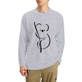New Koala Minimal Ink Design Long T-Shirt естетични дрехи тениска с големи размери мъжки големи и високи тениски