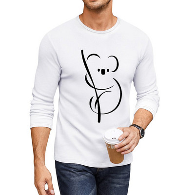 New Koala Minimal Ink Design Long T-Shirt estetska odjeća prevelika majica kratkih rukava muške velike i visoke majice