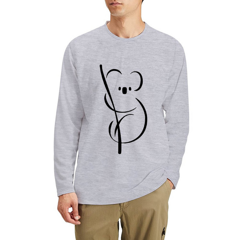 New Koala Minimal Ink Design Long T-Shirt estetska odjeća prevelika majica kratkih rukava muške velike i visoke majice