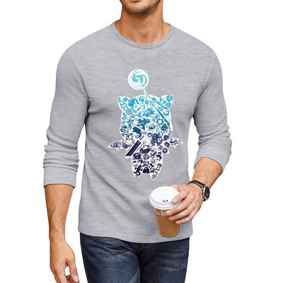 Uus Moogle-värss (sinine) pikk T-särk ülev t-särk t-särgid meeste kawaii riided mustad t-särgid meestele