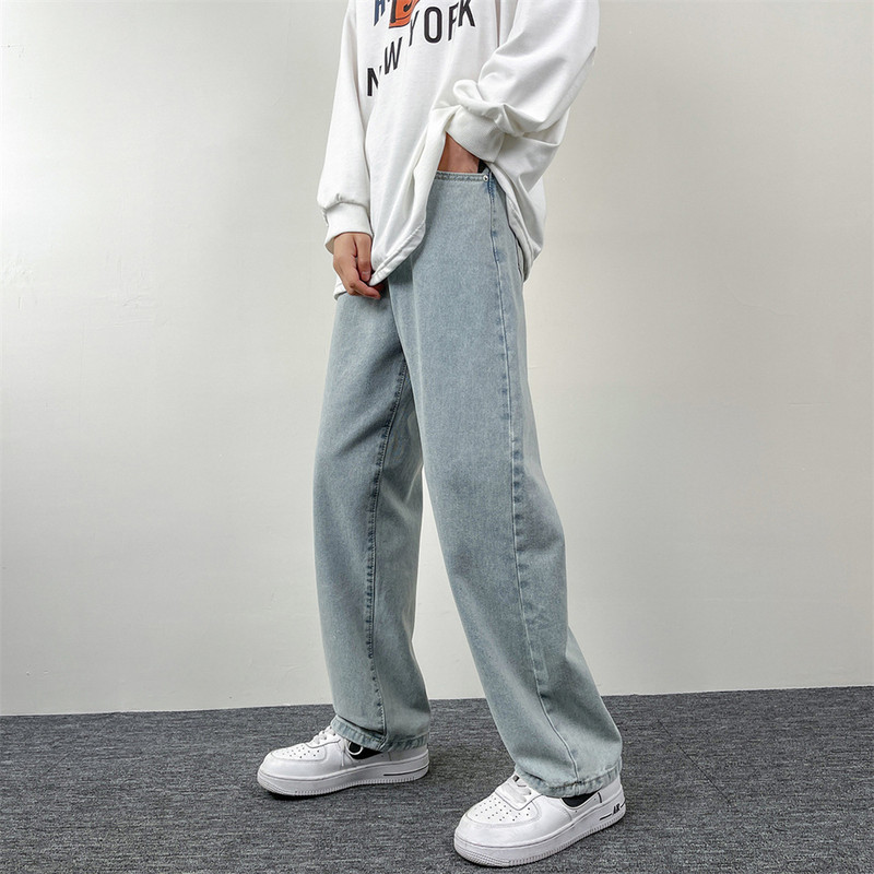 Ανδρικό τζιν τζιν με φαρδύ πόδι Cargo τζιν παντελόνι Loose ίσιο φαρδύ Ανδρικό τζιν hip hop Streetwear Skateboard Ουδέτερο τζιν παντελόνι