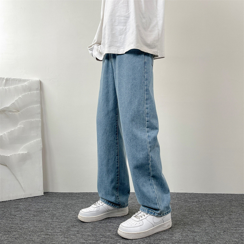Ανδρικό τζιν τζιν με φαρδύ πόδι Cargo τζιν παντελόνι Loose ίσιο φαρδύ Ανδρικό τζιν hip hop Streetwear Skateboard Ουδέτερο τζιν παντελόνι