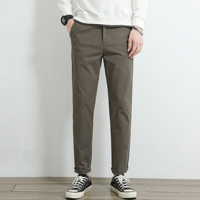 2023. Nove ležerne hlače, muške 97% pamuk, debele jednobojne poslovne modne ravne rastezljive sive hlače, muška marka odjeće 38