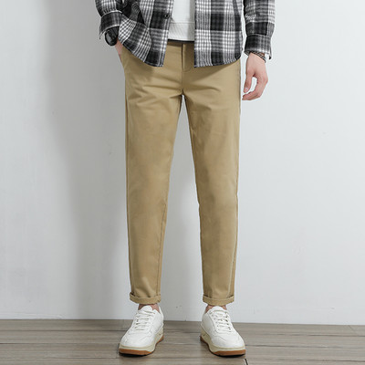 2023. Nove ležerne hlače, muške 97% pamuk, debele jednobojne poslovne modne ravne rastezljive sive hlače, muška marka odjeće 38