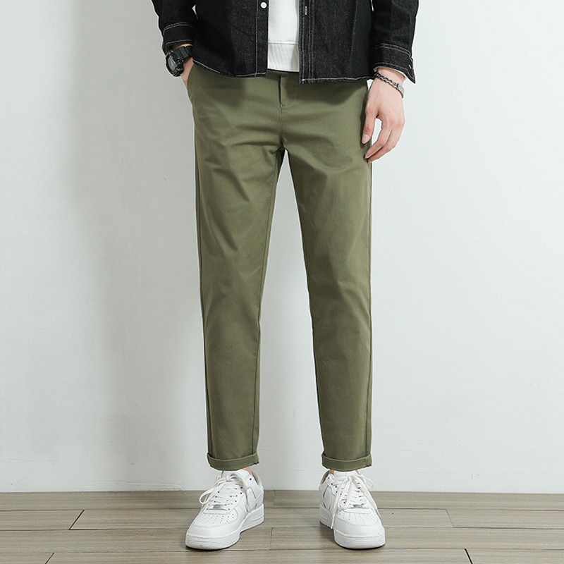 2023. Nove ležerne hlače, muške 97% pamuk, debele jednobojne poslovne modne ravne rastezljive sive hlače, muška marka odjeće 38