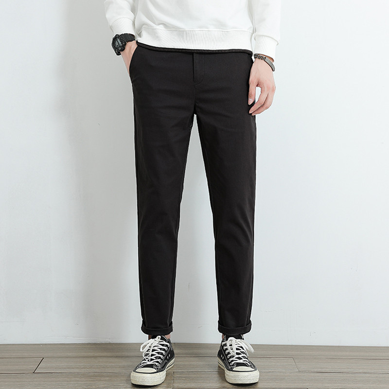 2023. Nove ležerne hlače, muške 97% pamuk, debele jednobojne poslovne modne ravne rastezljive sive hlače, muška marka odjeće 38