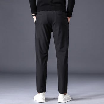 Есенно-зимни мъжки ежедневни панталони Бизнес разтеглив прилепнал джоггер с еластична талия Корейски класически дебели черни сиви панталони Мъжки
