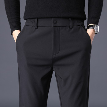 Есенно-зимни мъжки ежедневни панталони Бизнес разтеглив прилепнал джоггер с еластична талия Корейски класически дебели черни сиви панталони Мъжки