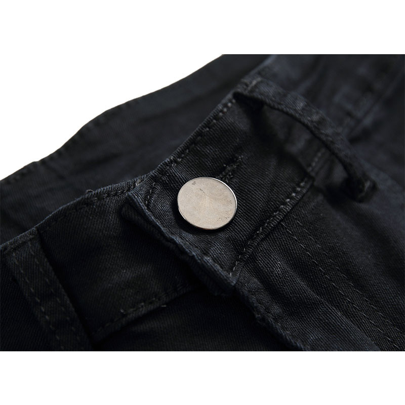 Uued mustad sirge augu hävitamise püksid Distressed teksad Meeste moedisainer Stretch vabaaja teksapüksid meeste suur suurus
