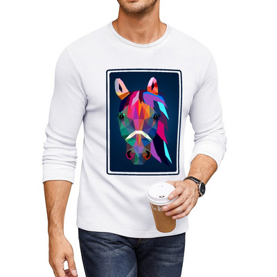 New horse Long T-Shirt majice majice s grafikama hipi odjeća muške velike i visoke majice