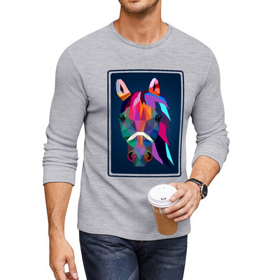 New horse Long T-Shirt majice majice s grafikama hipi odjeća muške velike i visoke majice