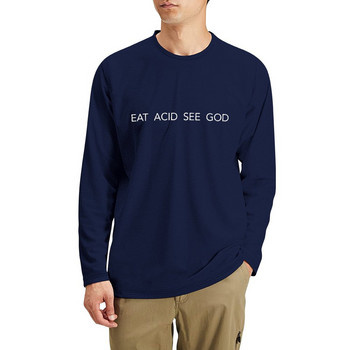 Ново Eat acid see god Дълга тениска Тениски по поръчка Празни тениски Хипи дрехи обикновени тениски мъжки