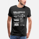 Povratak u budućnost Delorean Schematic T-Shirt majica s printom Tshirt muška motociklistička pamučna majica Ljetne muške hip hop majice