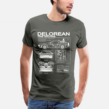 Тениска със схематична тениска Back To The Future Delorean Тениска с принт Мъжка мотоциклетна памучна тениска Летни мъжки хип-хоп тениски