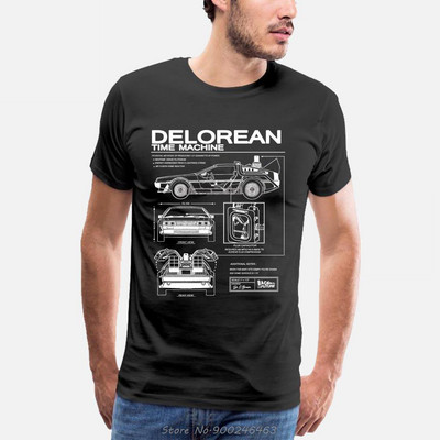 Povratak u budućnost Delorean Schematic T-Shirt majica s printom Tshirt muška motociklistička pamučna majica Ljetne muške hip hop majice