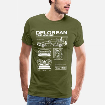 Povratak u budućnost Delorean Schematic T-Shirt majica s printom Tshirt muška motociklistička pamučna majica Ljetne muške hip hop majice