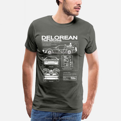 Povratak u budućnost Delorean Schematic T-Shirt majica s printom Tshirt muška motociklistička pamučna majica Ljetne muške hip hop majice