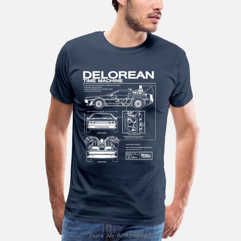 Povratak u budućnost Delorean Schematic T-Shirt majica s printom Tshirt muška motociklistička pamučna majica Ljetne muške hip hop majice
