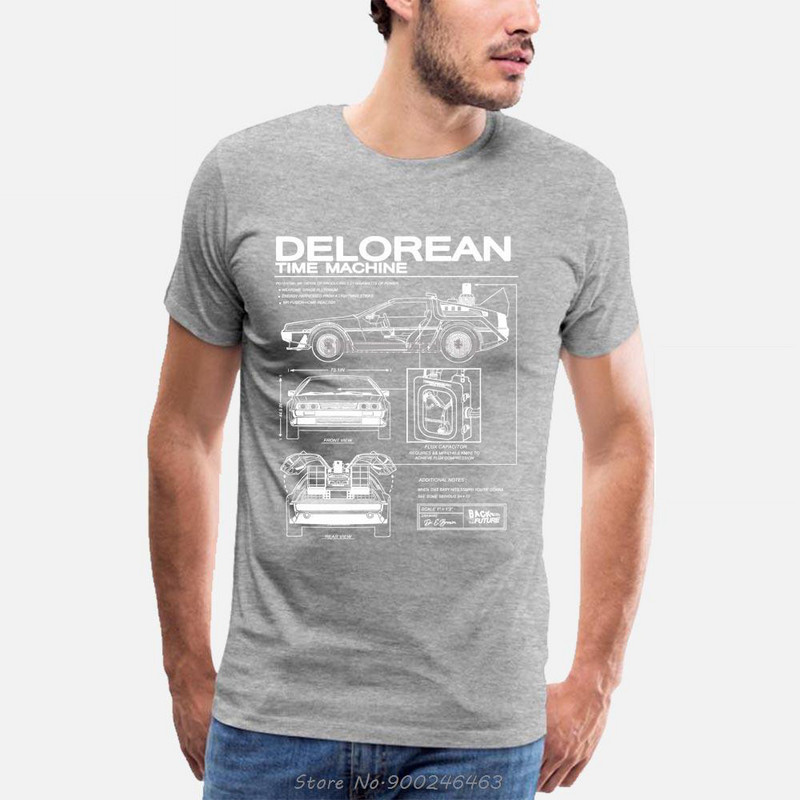 Povratak u budućnost Delorean Schematic T-Shirt majica s printom Tshirt muška motociklistička pamučna majica Ljetne muške hip hop majice