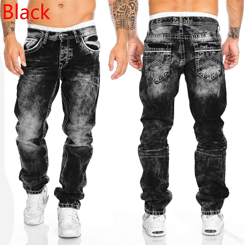 Straight Jeans Man Vintage Wash Denim παντελόνι Άνοιξη Καλοκαίρι Boyfriend φαρδύ τζιν ανδρικό Streetwear Cacual Designer Cowboy παντελόνι