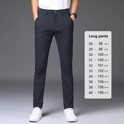 Ljetne rastezljive hlače do gležnja Muške tanke poslovne jednobojne uske ležerne formalne uredske hlače muške veličine 28-40