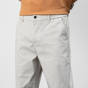 2023 Нови летни панталони с дължина до глезена Мъжки памучни прави кройки Модни тънки маркови дрехи Едноцветни ежедневни панталони Мъжки 28-38