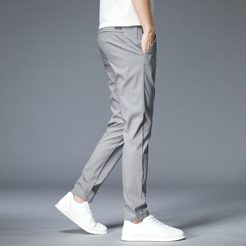 Ljetne nove tanke ležerne hlače, muške 4 boje, klasične modne, poslovne uske, ravne pamučne jednobojne brendirane hlače 38