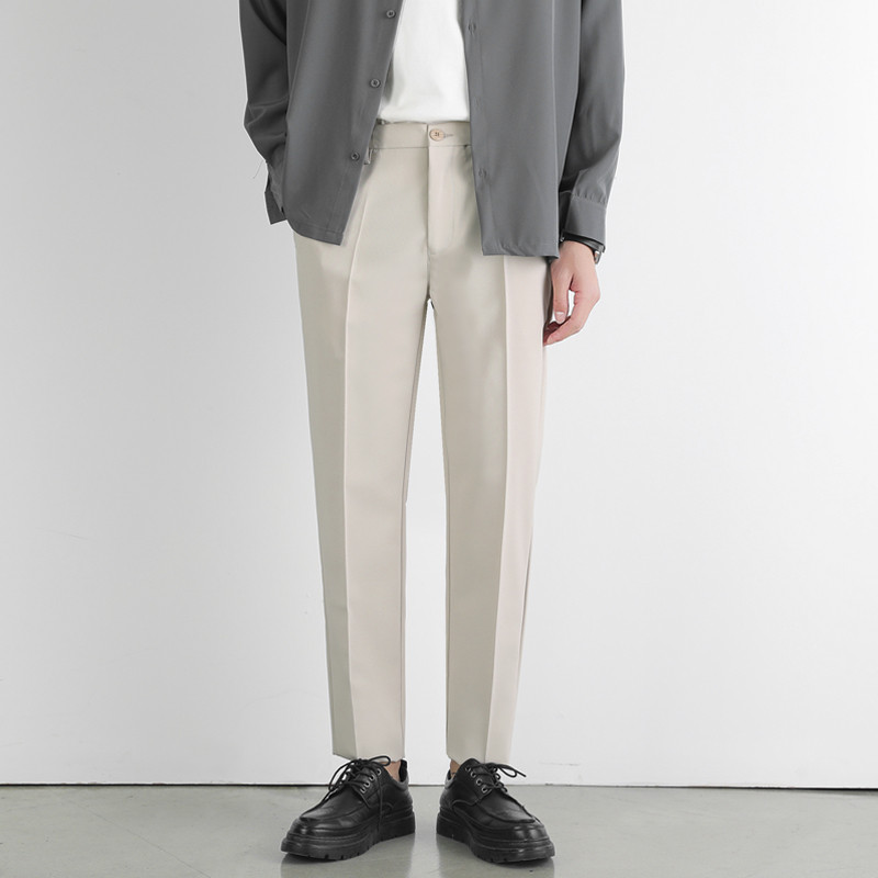 2023. Novo muško odijelo, hlače, rastezljive, uske poslovne uredske, nepeglane, klasične korejske sive, ležerne hlače veličine 40 42