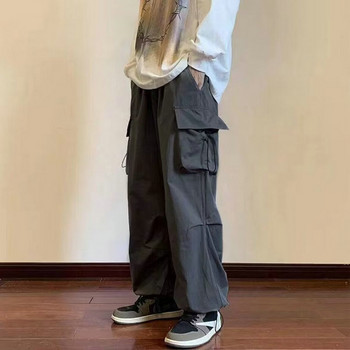Streetwear 2023 Ανοιξιάτικο Harem Casual Παντελόνι Ανδρικό Ελαστική μέση μονόχρωμο παντελόνι Cargo Παντελόνι με πολλές τσέπες, φαρδύ παντελόνι για γυναίκες