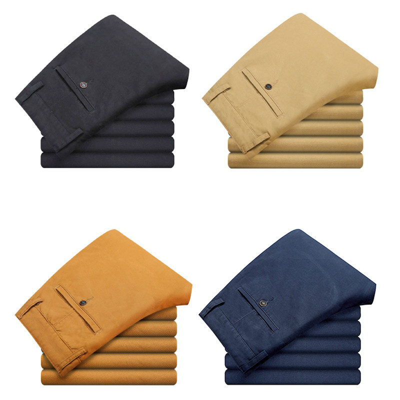 Ανδρικό παντελόνι Βαμβακερό Casual Stretch Ανδρικό Παντελόνι Μακρύ ίσιο Υψηλής ποιότητας 4 Χρώμα Plus Size Παντελόνι 40 42 44