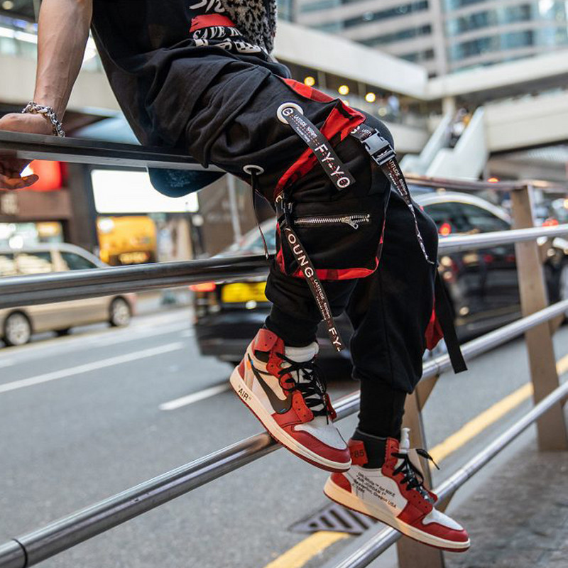 Ανδρικά παντελόνια Cargo Casual Hip Hop Hit Color Παντελόνια με πολλές τσέπες Streetwear Κορδέλες Techwear Sweatpants