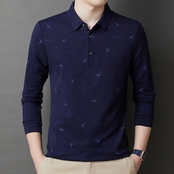 Есенна тениска с дълги ръкави Поло тениска Бизнес корейски стил Мъжки ризи с копчета