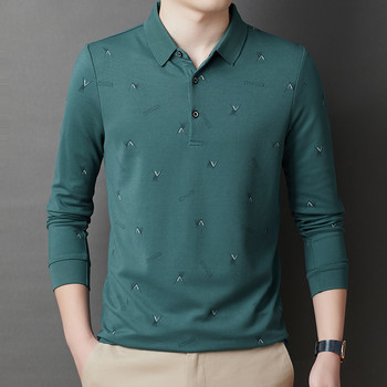 Есенна тениска с дълги ръкави Поло тениска Бизнес корейски стил Мъжки ризи с копчета