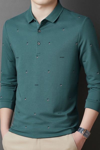 Jesenska majica dugih rukava Polo majica Poslovna korejska stilska uska muška košulja na gumbe