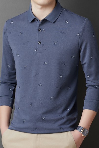 Jesenska majica dugih rukava Polo majica Poslovna korejska stilska uska muška košulja na gumbe