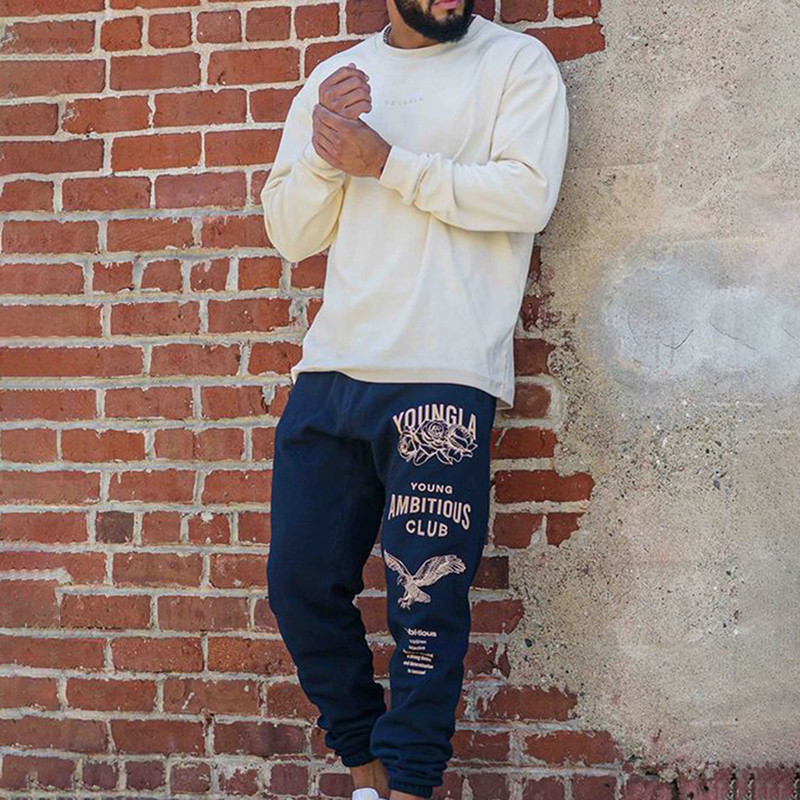 Fashion Fitness Püksid Meeste Sügisel ja Talvel lõdvad ja paksud kobarad õuespordipüksid Ameerika korvpalli treeningpüksid