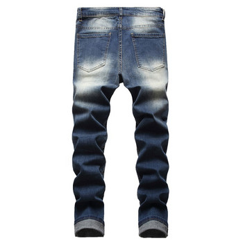 Μπλε ραφές κέντημα τζιν Ανδρικό ελαστικό τζιν παντελόνι Ανδρικό παντελόνι για την άνοιξη και το φθινόπωρο Νέα παντελόνια vintage μαύρο τζιν τζιν